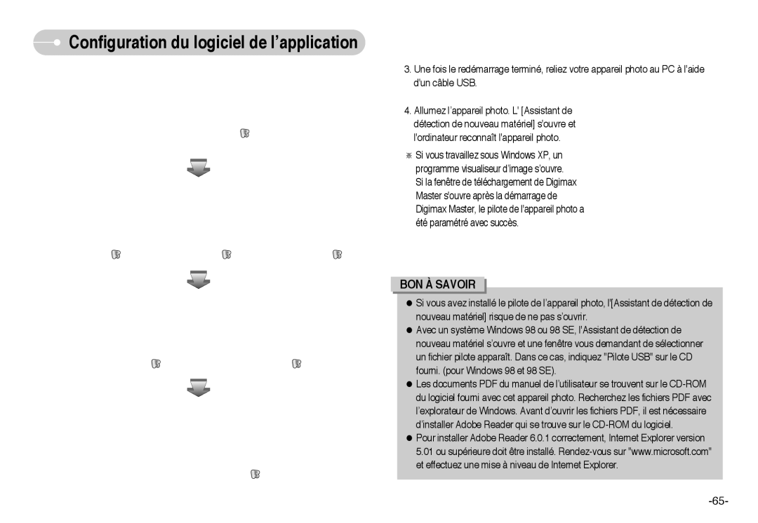 Samsung EC-L60ZZSBA/FR manual Configuration du logiciel de l’application 