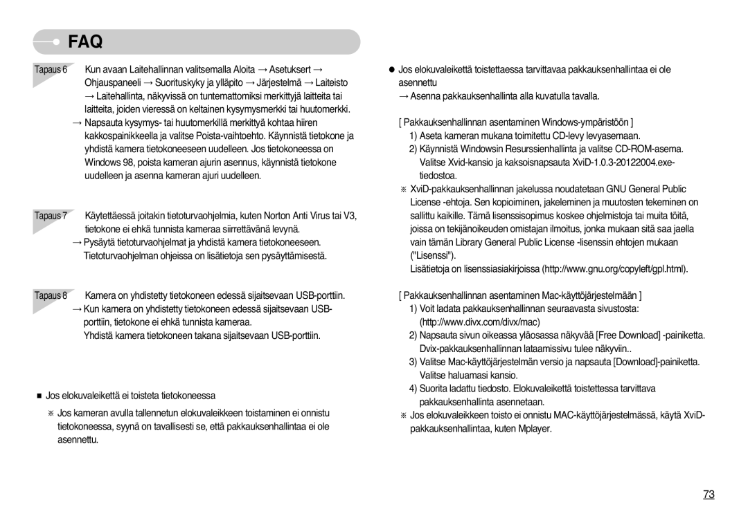 Samsung EC-L700ZBBA/E1, EC-L700ZSBA/DE, EC-L700ZBBA/FR, EC-L700ZSBA/FR, EC-L700ZSBA/E1, EC-L700ZBBA/DE manual Faq 