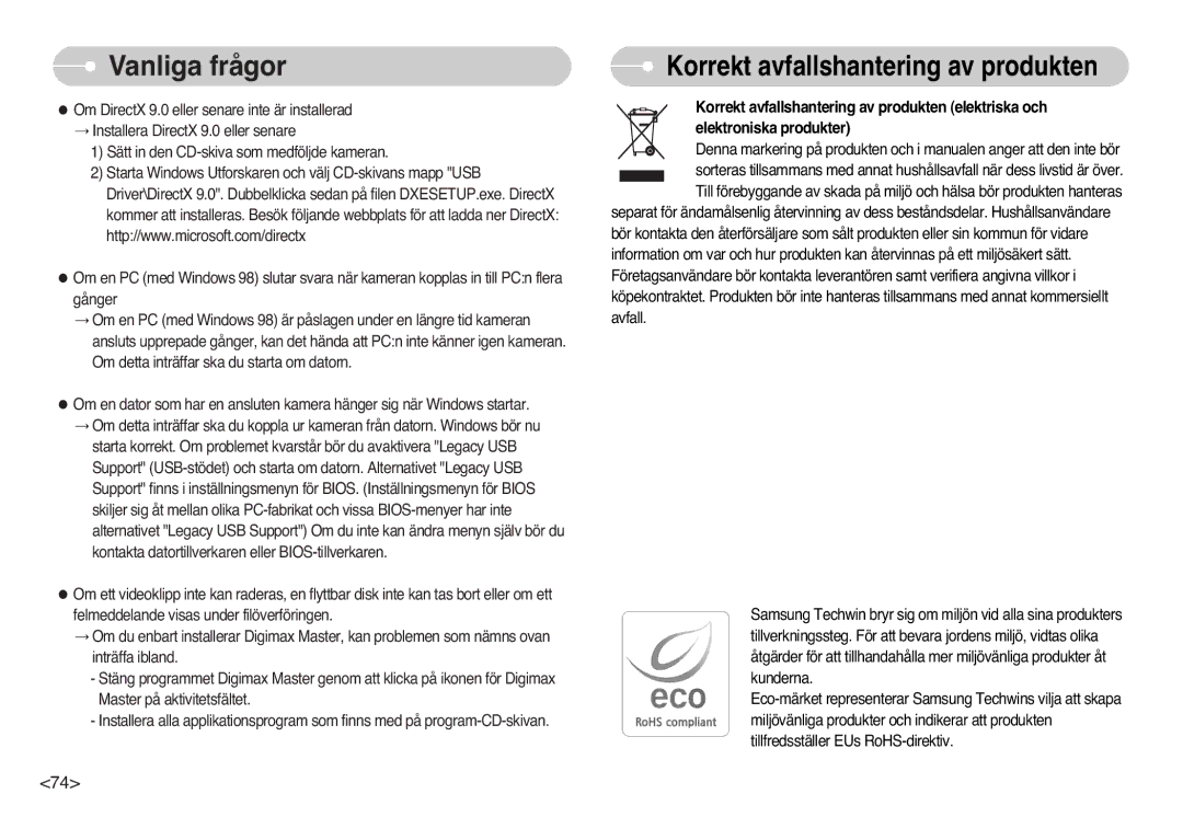 Samsung EC-L700ZSBA/FR, EC-L700ZSBA/DE, EC-L700ZBBA/FR, EC-L700ZBBA/E1, EC-L700ZSBA/E1 Korrekt avfallshantering av produkten 