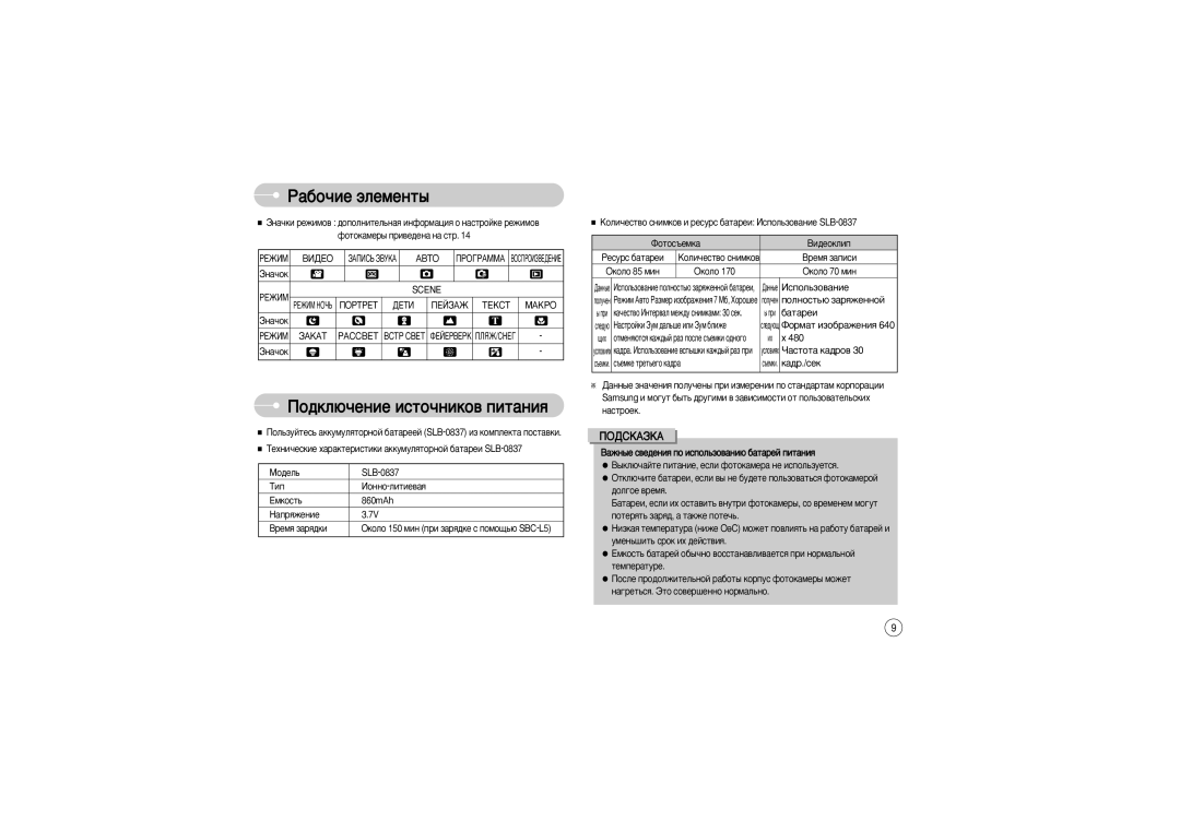 Samsung STW-L700S, EC-L700ZSBA/DE, EC-L700ZBBA/FR, EC-L700ZSBE/E1 ÈÓ‰ÍÎ˛˜ÂÌËÂ ËÒÚÓ˜ÌËÍÓ‚ ÔËÚ‡ÌËﬂ, Scene, Öïíóòú¸, Çë‰Âóíîëô 