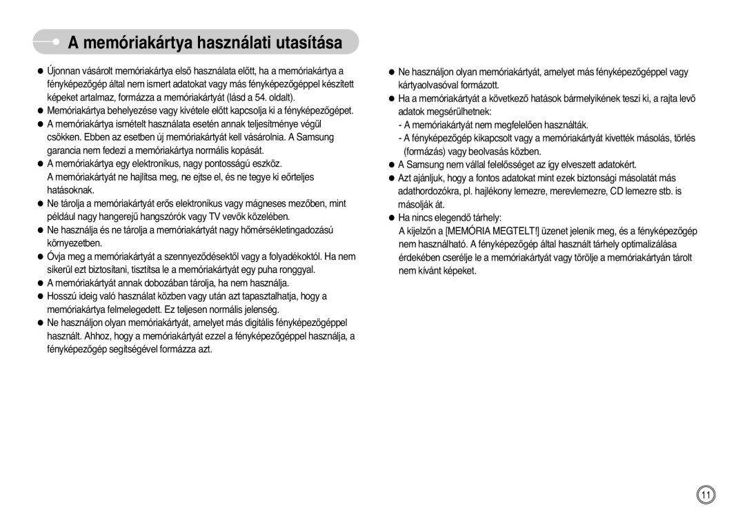 Samsung EC-L700ZBBA/E1, EC-L700ZSBA/DE, EC-L700ZBBA/FR, EC-L700ZSBE/E1, EC-L700ZBBE/E1 Memóriakártya használati utasítása 