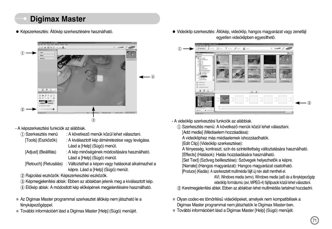 Samsung EC-L700ZSBA/DE, EC-L700ZBBA/FR, EC-L700ZSBE/E1, EC-L700ZBBE/E1, EC-L700ZBBA/E1, EC-L700ZSBA/FR manual Digimax Master 