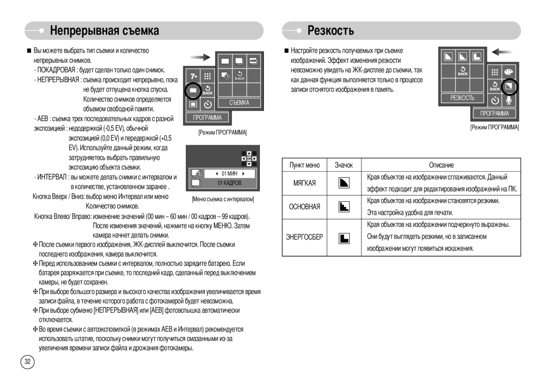 Samsung DIGIMAX-L70B, EC-L70ZZBBA/E1 Езкость, Экспозицией недодержкой -0,5 EV, обычной, Затрудняетесь выбрать правильную 