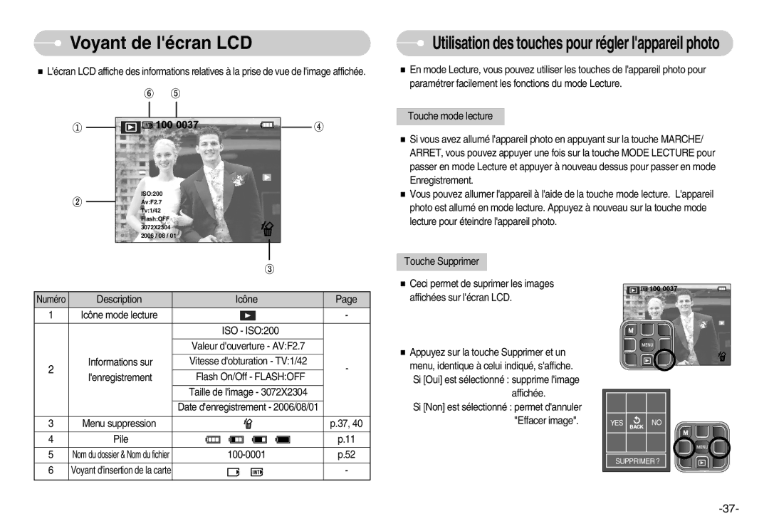 Samsung EC-L70ZZBBA/FR, EC-L70ZZSBA/FR, EC-L70ZZSBB/E1, EC-L70ZZBBA/DE Utilisation des touches pour régler lappareil photo 