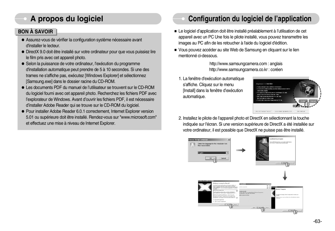 Samsung EC-L70ZZSBA/FR, EC-L70ZZSBB/E1, EC-L70ZZBBA/FR, EC-L70ZZBBA/DE manual Configuration du logiciel de l’application 