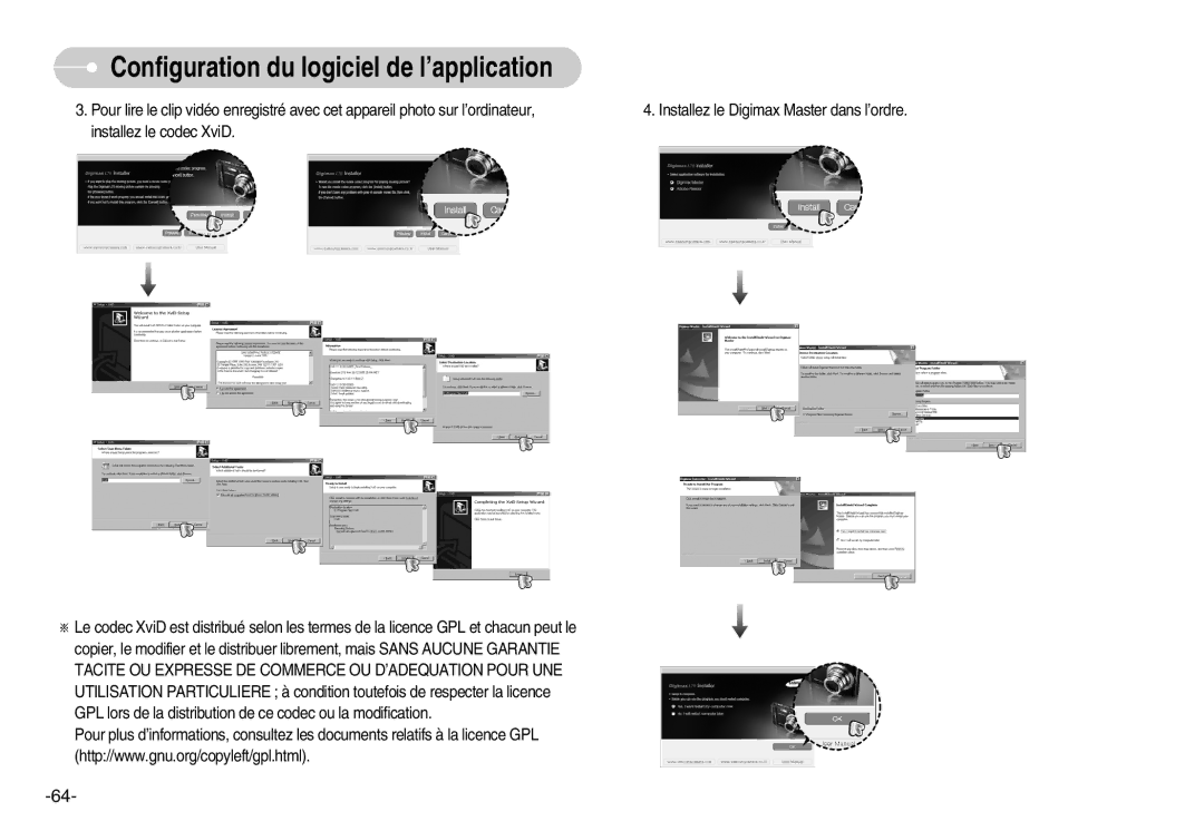 Samsung EC-L70ZZSBB/E1, EC-L70ZZSBA/FR, EC-L70ZZBBA/FR, EC-L70ZZBBA/DE manual Configuration du logiciel de l’application 