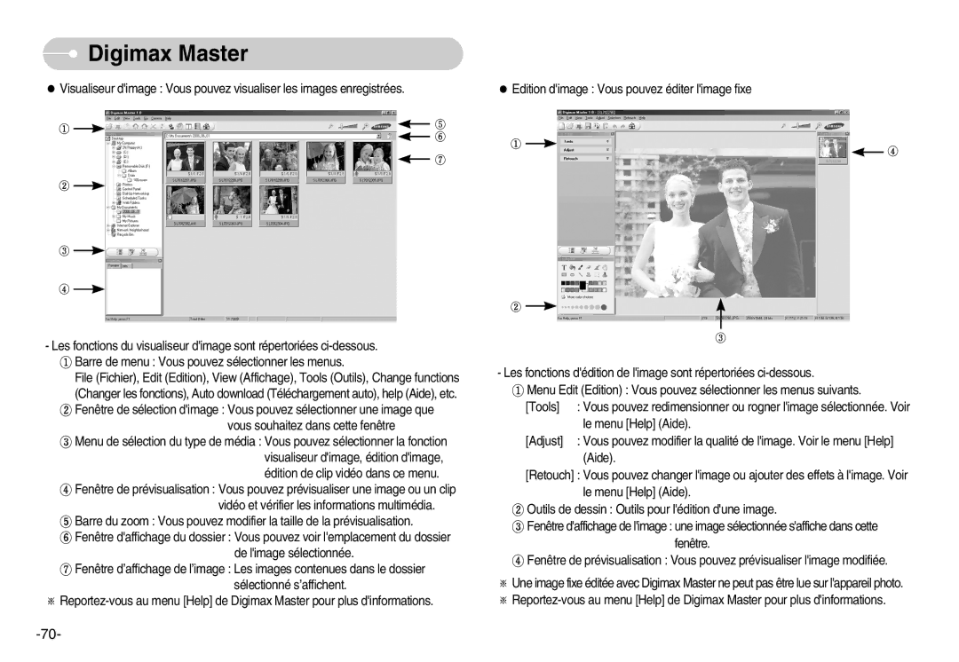 Samsung EC-L70ZZBBA/DE, EC-L70ZZSBA/FR, EC-L70ZZSBB/E1, EC-L70ZZBBA/FR manual Digimax Master 