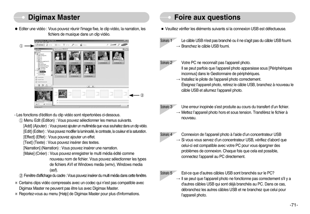 Samsung EC-L70ZZSBA/FR, EC-L70ZZSBB/E1, EC-L70ZZBBA/FR, EC-L70ZZBBA/DE manual Foire aux questions 