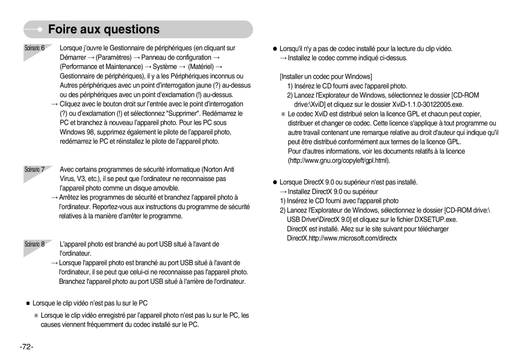 Samsung EC-L70ZZSBB/E1, EC-L70ZZSBA/FR, EC-L70ZZBBA/FR, EC-L70ZZBBA/DE manual Démarrer Paramètres Panneau de configuration 