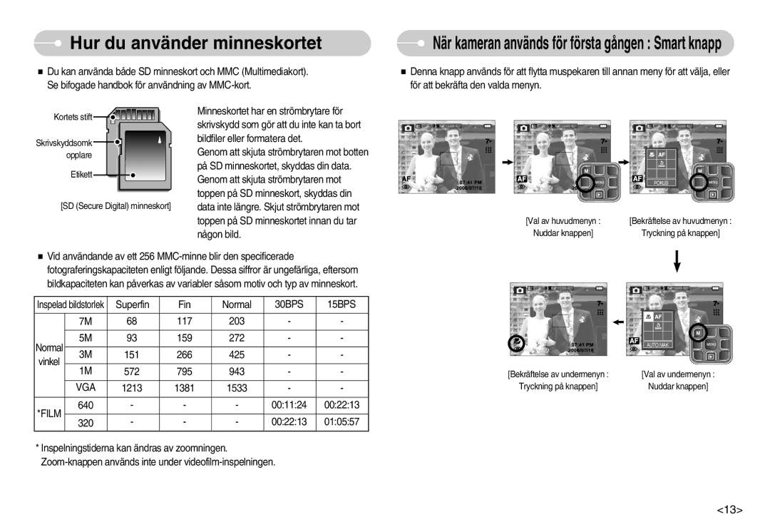 Samsung EC-L70ZZSBB/E1, EC-L70ZZBBA/DE manual 30BPS 15BPS, Vga, Film 