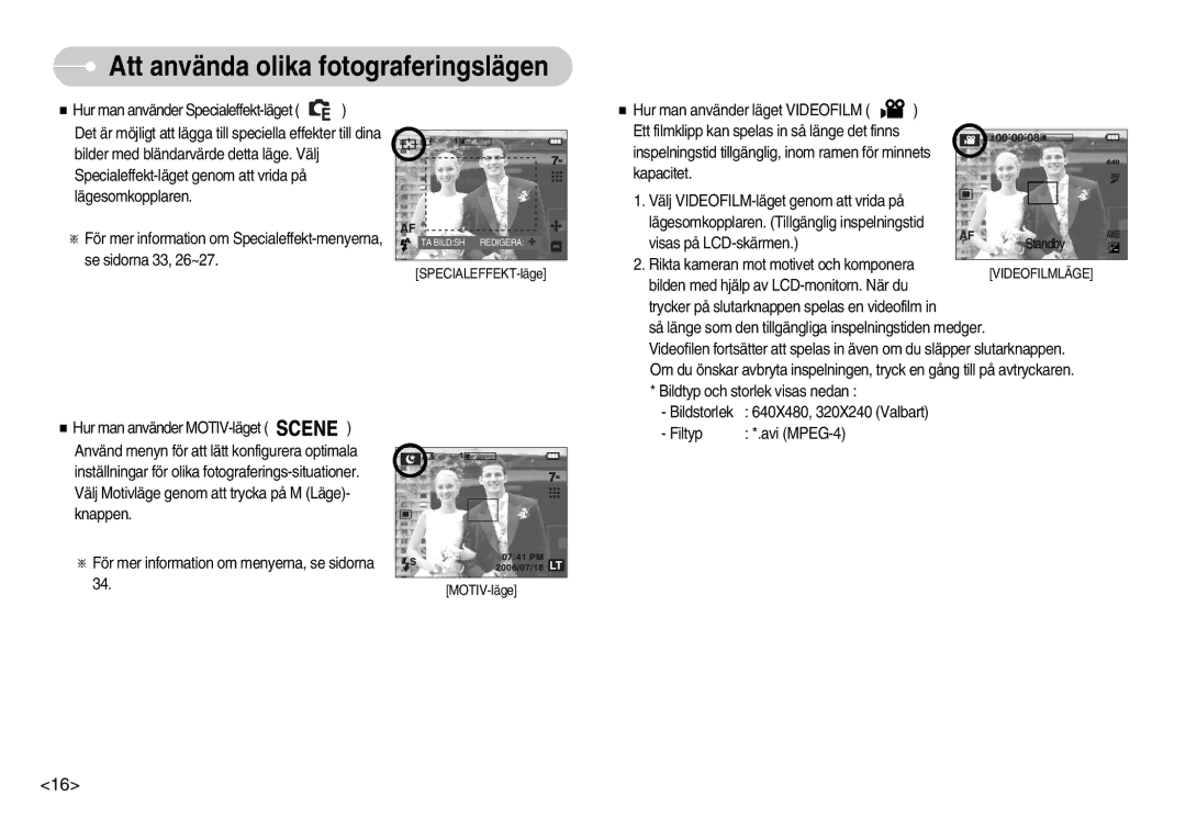 Samsung EC-L70ZZBBA/DE, EC-L70ZZSBB/E1 manual Filtyp Avi MPEG-4 