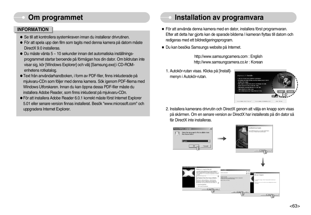 Samsung EC-L70ZZSBB/E1, EC-L70ZZBBA/DE manual Installation av programvara 