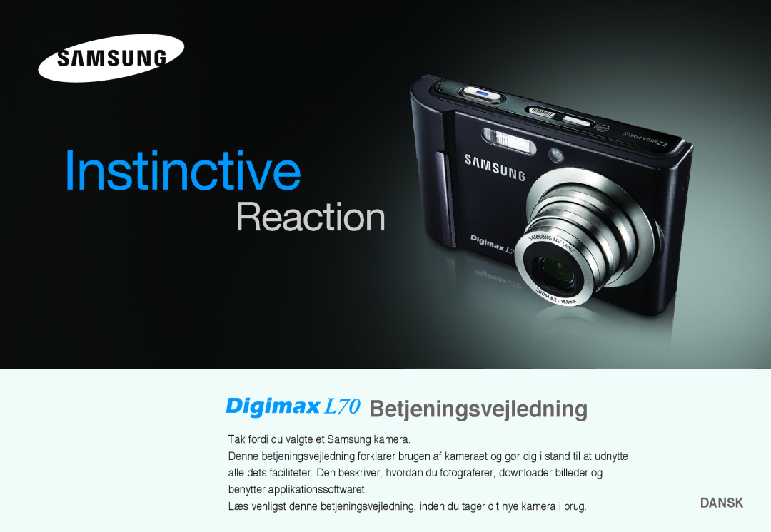 Samsung EC-L70ZZBBA/DE, EC-L70ZZSBB/E1 manual Betjeningsvejledning 