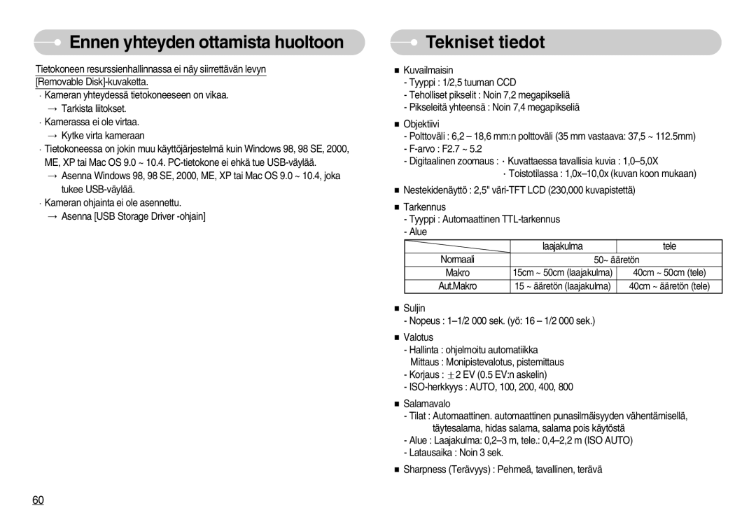 Samsung EC-L70ZZBBA/DE, EC-L70ZZSBB/E1 manual Tekniset tiedot 