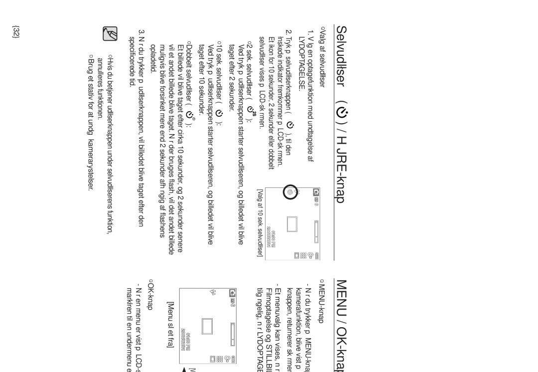 Samsung EC-L830ZSDA/E3, EC-L730ZSDA/E3, EC-L830ZBDA/E3, EC-L730ZBBA/E2, EC-L730ZBDA/E3 manual Menu / OK-knap, Lydoptagelse 