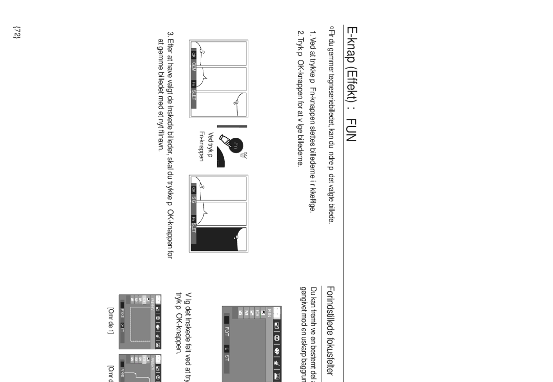 Samsung EC-L830ZSDA/E3, EC-L730ZSDA/E3, EC-L830ZBDA/E3, EC-L730ZBBA/E2, EC-L730ZBDA/E3 manual Forindstillede fokusfelter 