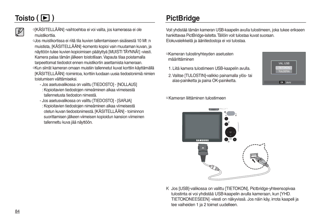 Samsung EC-L830ZRBA/E2 PictBridge, Elokuvaleikkeitä ja äänitiedostoja ei voi tulostaa, Tallennetusta tiedoston nimestä 