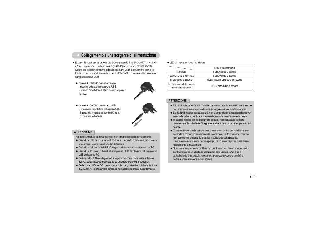 Samsung STW-L73S, EC-L73ZZSBA/DE, EC-L73ZZBBA/E1, EC-L73ZZBBA/DE, EC-L73ZZSBA/E1, STW-L73B, EC-L73ZZBBB/E1 manual Attenzione 