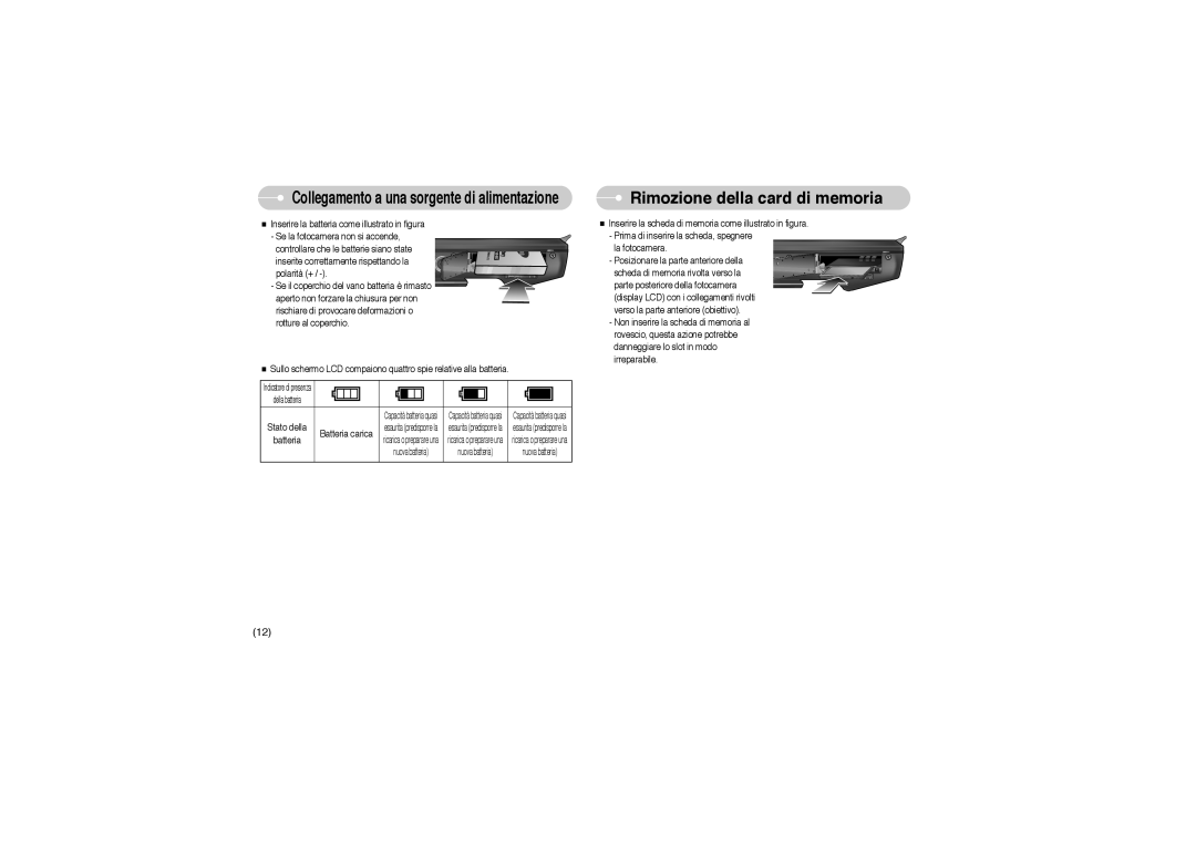 Samsung STW-L73B, EC-L73ZZSBA/DE, EC-L73ZZBBA/E1, EC-L73ZZBBA/DE, EC-L73ZZSBA/E1, STW-L73S Rimozione della card di memoria 