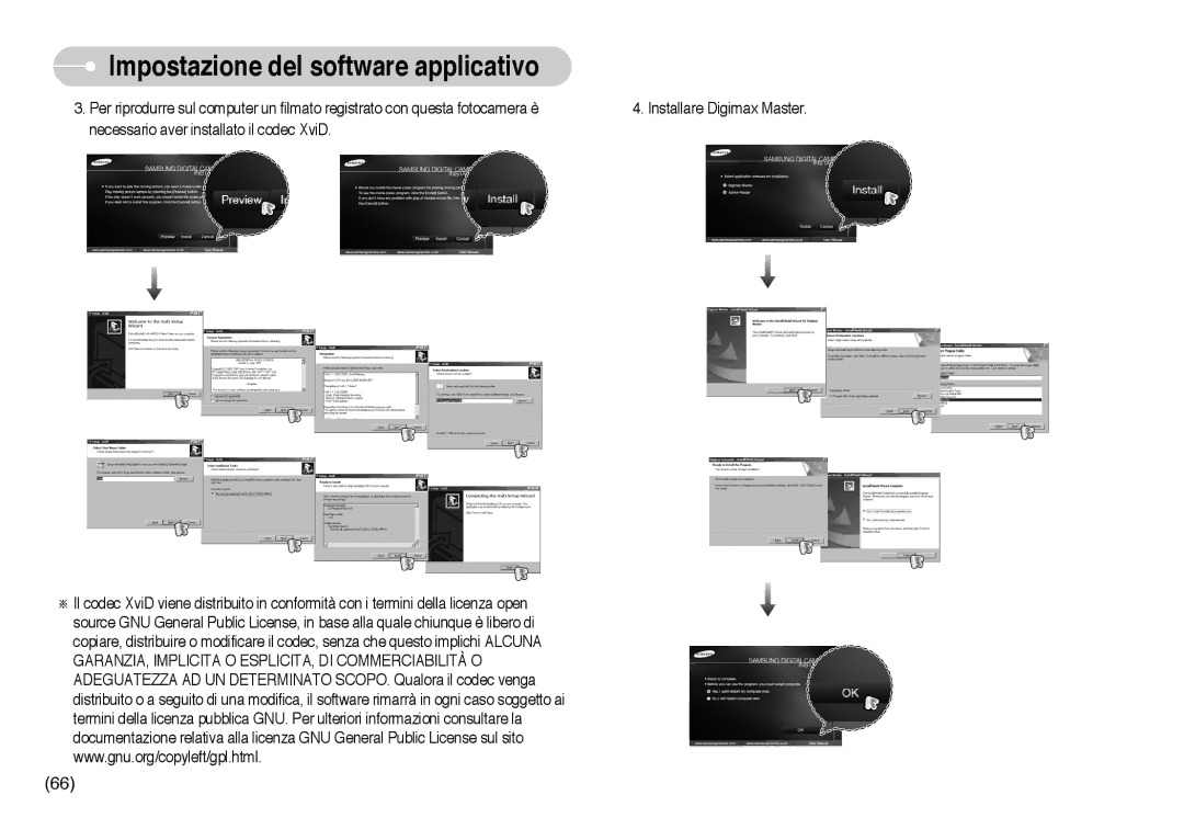 Samsung EC-L73ZZSBA/E1, EC-L73ZZSBA/DE, EC-L73ZZBBA/E1, EC-L73ZZBBA/DE, STW-L73S manual Impostazione del software applicativo 