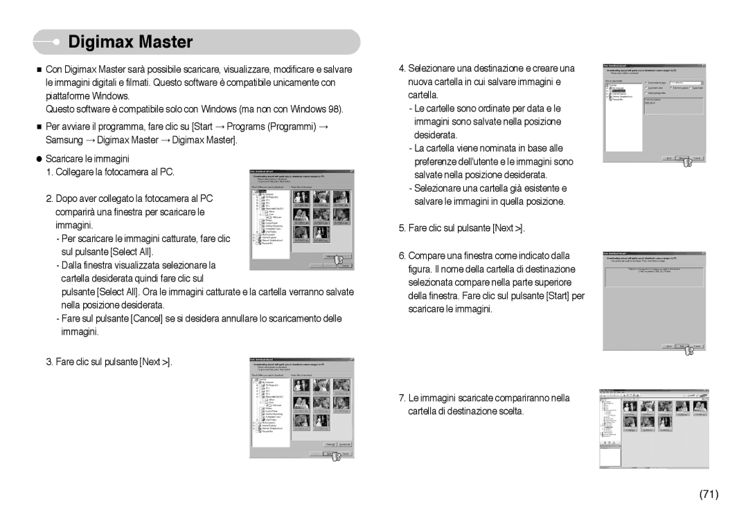 Samsung EC-L73ZZSBA/DE, EC-L73ZZBBA/E1, EC-L73ZZBBA/DE, EC-L73ZZSBA/E1, STW-L73S, STW-L73B, EC-L73ZZBBB/E1 manual Digimax Master 