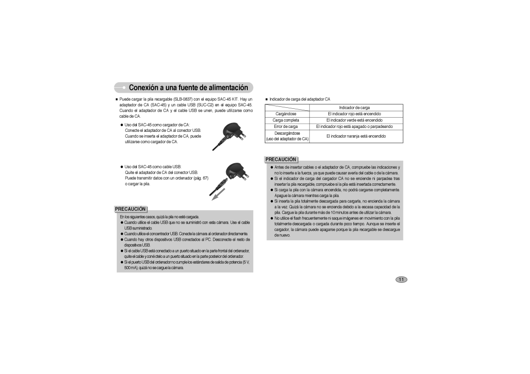 Samsung EC-L73ZZSBA/DE, EC-L73ZZBBA/E1, EC-L73ZZBBA/DE, EC-L73ZZSBA/E1 manual Precaución 