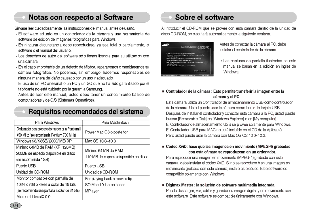 Samsung EC-L73ZZBBA/E1, EC-L73ZZSBA/DE, EC-L73ZZBBA/DE, EC-L73ZZSBA/E1 Notas con respecto al Software, Sobre el software 