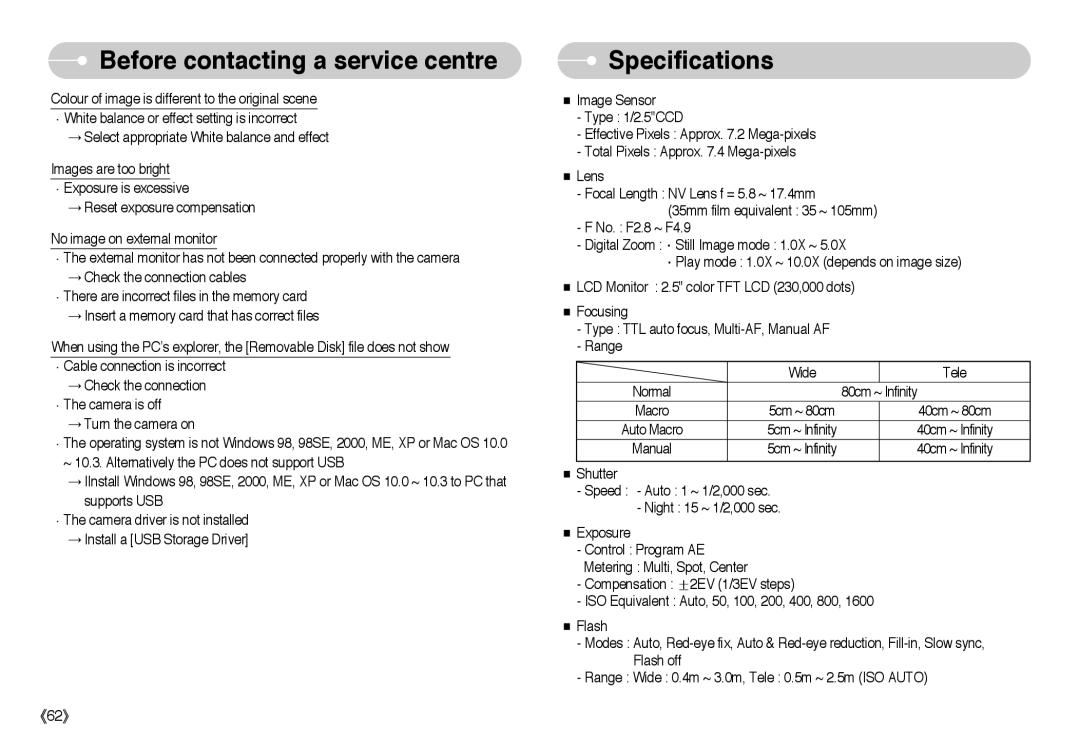 Samsung EC-L73ZZBBA/TW, EC-L73ZZSBA/DE, EC-L73ZZSBA/FR, EC-L73ZZBBB/FR, EC-L73ZZBBA/FR, EC-L73ZZBBA/E1, STW-L73S Specifications 