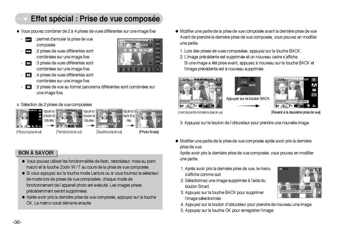 Samsung EC-L73ZZBBB/FR, EC-L73ZZSBA/DE, EC-L73ZZSBA/FR, EC-L73ZZBBA/FR, EC-L73ZZBBA/E1 Effet spécial Prise de vue composée 