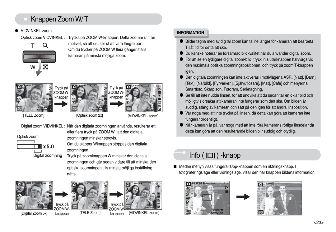 Samsung EC-L74WZSBA/FI, EC-L74WZSBA/DE, EC-L74WZBBA/DE, EC-L74WZBBA/DK, EC-L74WZBBB/E2, EC-L74WZSBC/E2 manual Info -knapp 