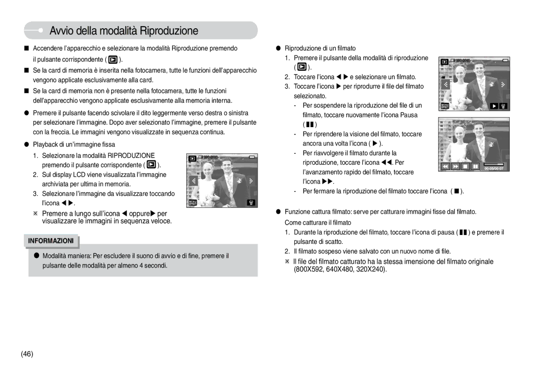 Samsung EC-L74WZBBB/IT manual Avvio della modalità Riproduzione, Selezionare l’immagine da visualizzare toccando ’icona W 