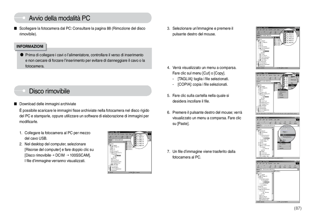 Samsung EC-L74WZSBA/DE, EC-L74WZBBA/DE, EC-L74WZBBA/E1, STC-L74WB Disco rimovibile, File d’immagine verranno visualizzati 