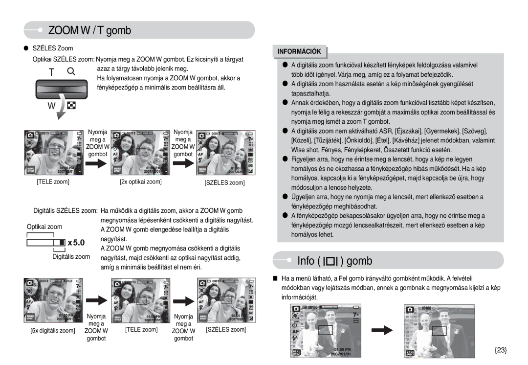 Samsung EC-L74WZBBA/FR, EC-L74WZSBA/DE, EC-L74WZBBA/DE, EC-L74WZBBA/E3, EC-L74WZBBA/DK, EC-L74WZBBA/FI manual Info gomb 