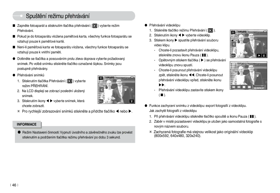 Samsung EC-L74WZBBC/DE, EC-L74WZSBA/DE manual Spuštění režimu přehrávání 