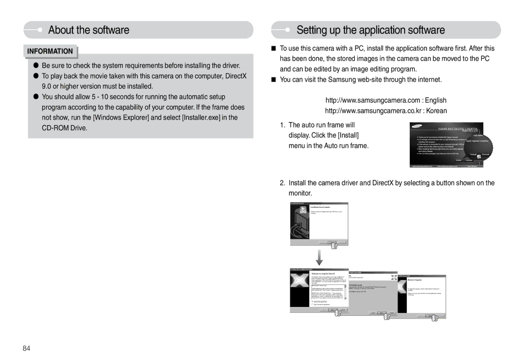 Samsung EC-L74WZBBA/E2, EC-L74WZSBA/FR, EC-L74WZSBA/DE, EC-L74WZSBA/E3, EC-L74WZSBA/E1 Setting up the application software 