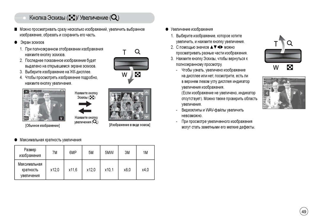 Samsung EC-L74WZBBD/AS, EC-L74WZSBA/FR, EC-L74WZSBA/DE, EC-L74WZSBA/E3, EC-L74WZSBA/E1, EC-L74WZBBA/DE Увеличение, 6MP 5MW 