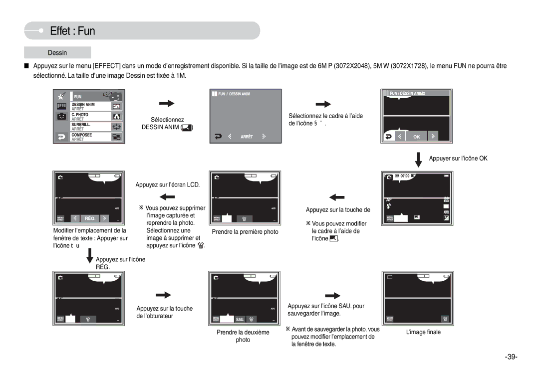 Samsung EC-L74WZSBA/FR, EC-L74WZSBA/DE, EC-L74WZSBA/E3, EC-L74WZSBA/E1, EC-L74WZBBA/DE, EC-L74WZBBA/E1 Effet Fun, Dessin Anim 