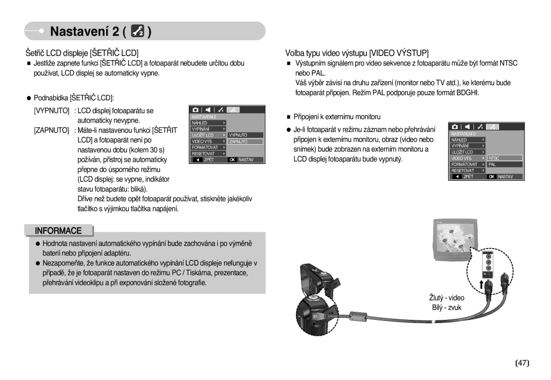 Samsung EC-L77ZZBBA/DE manual ·etﬁiã LCD displeje ·ET¤Iâ LCD 