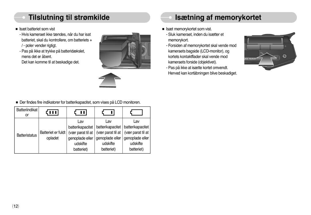 Samsung EC-L77ZZBBA/DE, EC-L77ZZBBA/E1 manual Isætning af memorykortet 