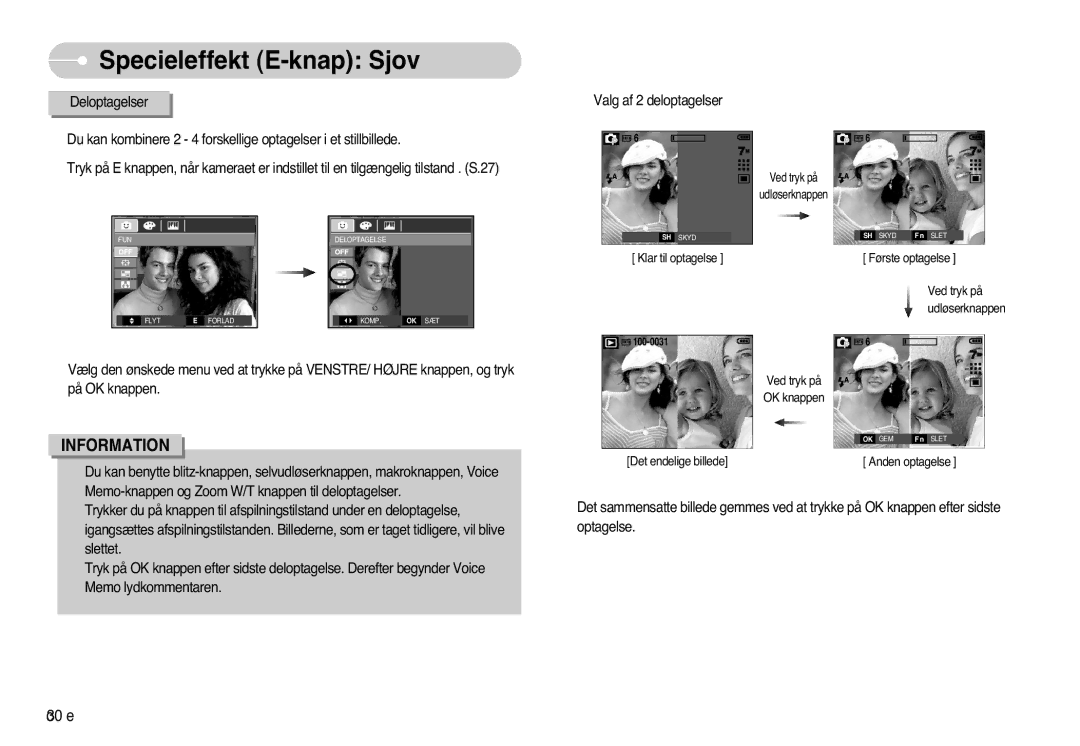 Samsung EC-L77ZZBBA/DE, EC-L77ZZBBA/E1 manual Memo-knappen og Zoom W/T knappen til deloptagelser 