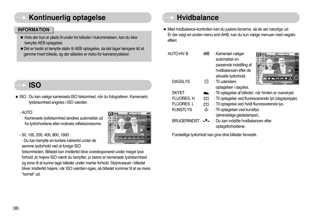 Samsung EC-L77ZZBBA/DE, EC-L77ZZBBA/E1 manual Hvidbalance 