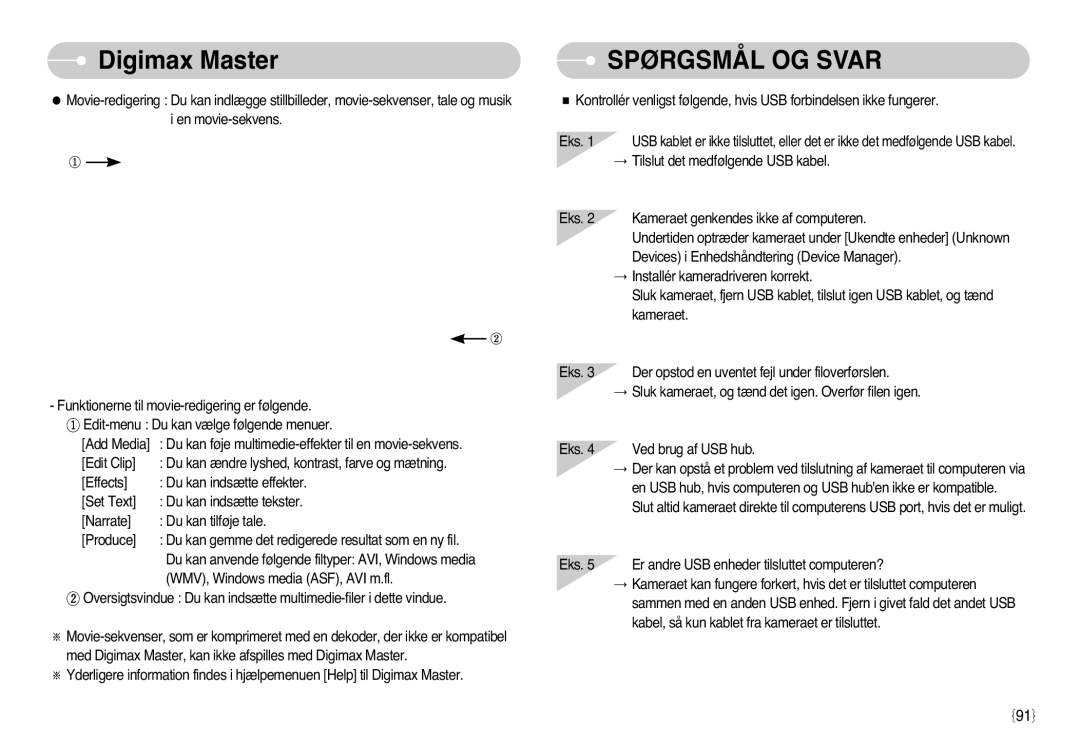 Samsung EC-L77ZZBBA/E1, EC-L77ZZBBA/DE manual DigimaxFAQ Master, Spørgsmål OG Svar 