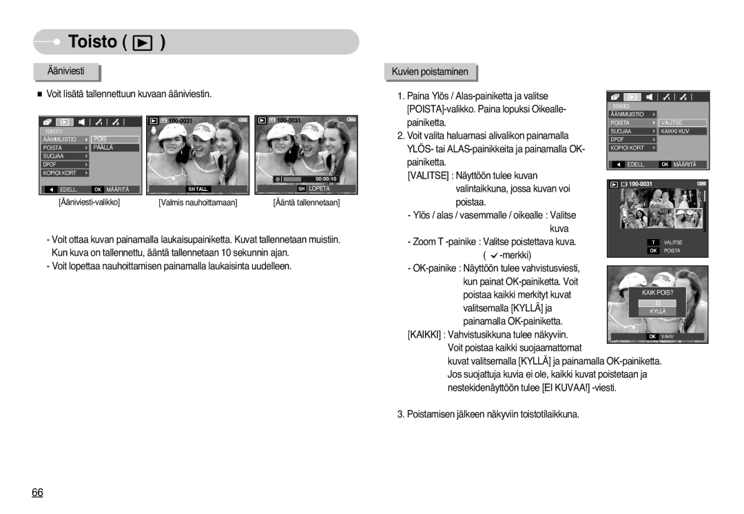 Samsung EC-L77ZZBBA/DE, EC-L77ZZBBA/E1 manual Toisto 