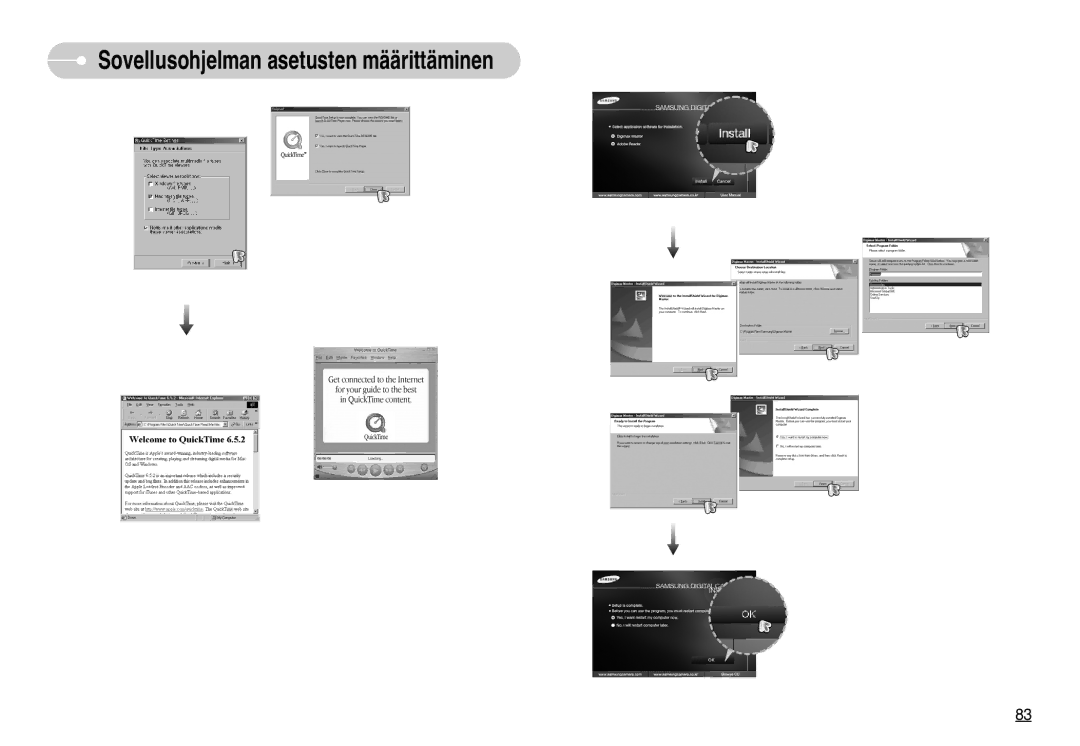 Samsung EC-L77ZZBBA/E1, EC-L77ZZBBA/DE manual Sovellusohjelman asetusten määrittäminen 