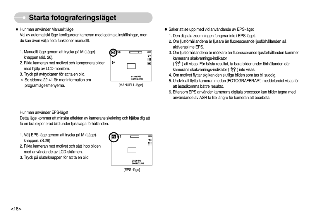 Samsung EC-L77ZZBBA/DE, EC-L77ZZBBA/E1 manual EPS -läge 