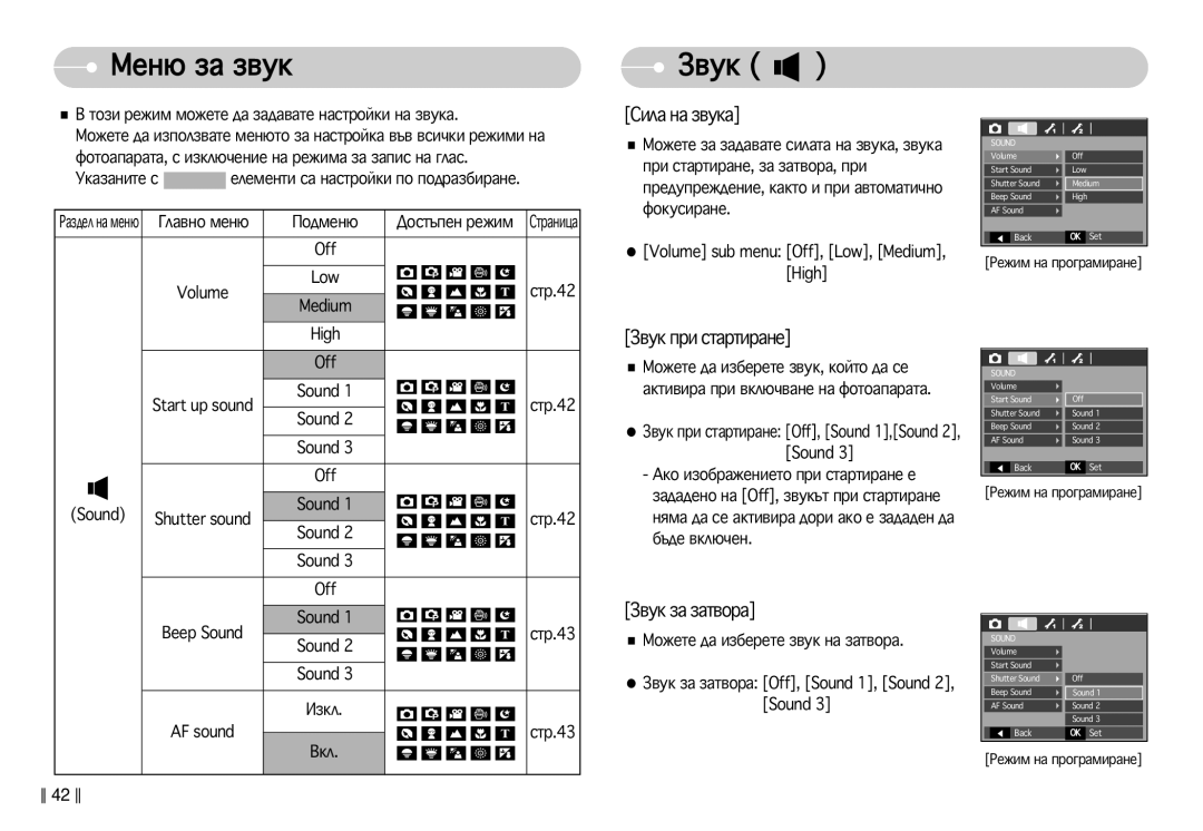 Samsung EC-L77ZZBBA/E1 manual Åâì˛ Á‡ Á‚Ûí, Ëëî‡ Ì‡ Á‚Ûí‡, ‚Ûí Ôë Òú‡Úë‡Ìâ, ‚Ûí Á‡ Á‡Ú‚Ó‡ 