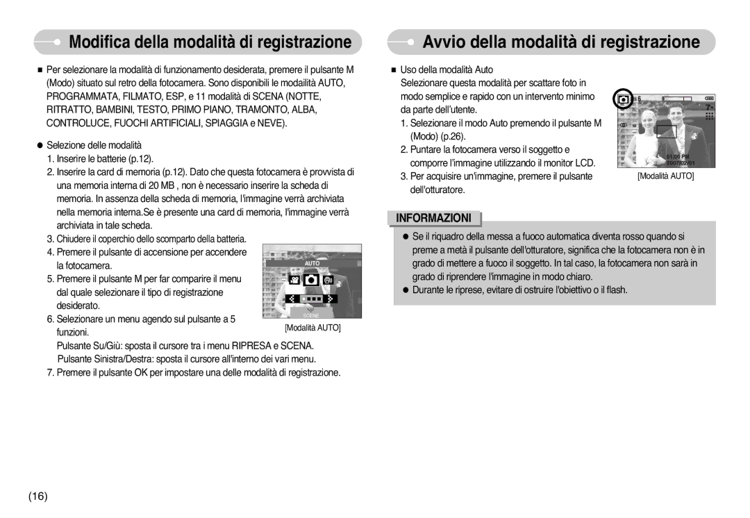 Samsung STC-L77B, EC-L77ZZBBE/E1, EC-L77ZZBBA/DE manual Modifica della modalità di registrazione 