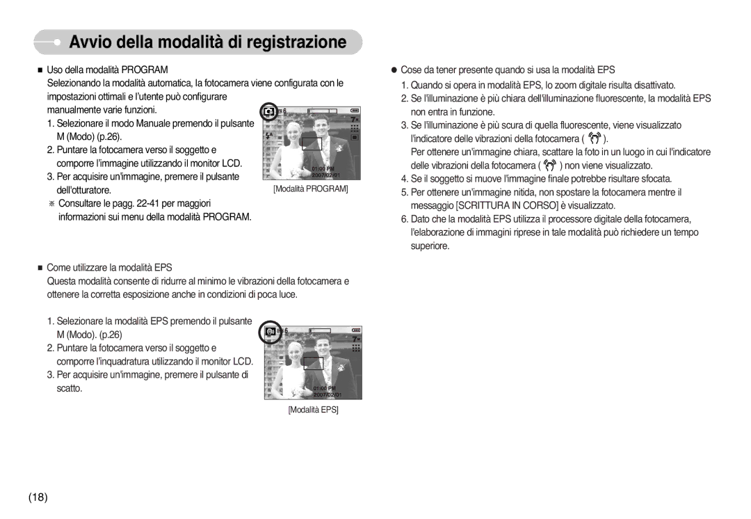 Samsung EC-L77ZZBBA/DE, EC-L77ZZBBE/E1, STC-L77B manual Modalità EPS 