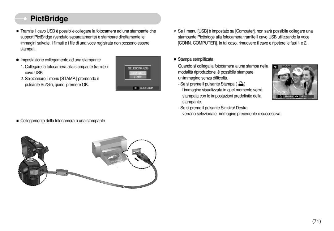 Samsung EC-L77ZZBBE/E1, EC-L77ZZBBA/DE, STC-L77B manual PictBridge 