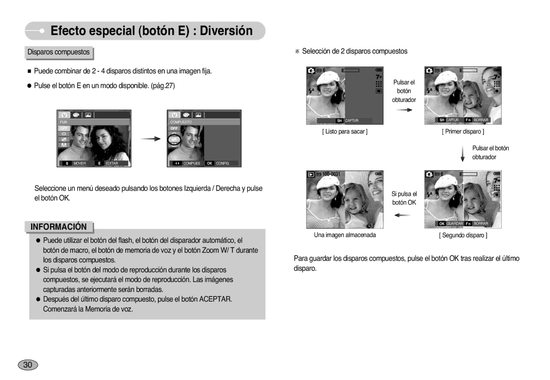 Samsung EC-L77ZZBBA/E1, EC-L77ZZBBE/E1, EC-L77ZZBBA/DE manual Listo para sacar Primer disparo 